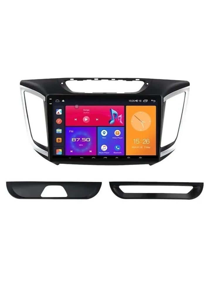 Hyundai Creta 2015-2019 Screen This modern, high-tech screen adds comfort and distinction to your driving experience. It allows you to view your trip information clearly and in high definition, and provides an easy way to communicate with the world around you. This screen features superior performance and innovative technology, making it an ideal choice for those looking to enhance their driving experience.