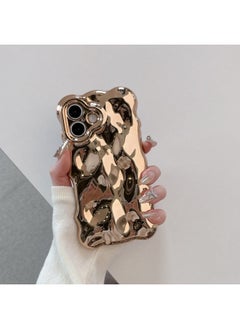 Niche High-grade Electroplated Shell For IPhone16pro Max Mobile Phone Shell Apple 15 14/13 Creative-Color:Qf Wave Bubble Electroplated Gold-Applicable Models:15pro Max (without Packaging)