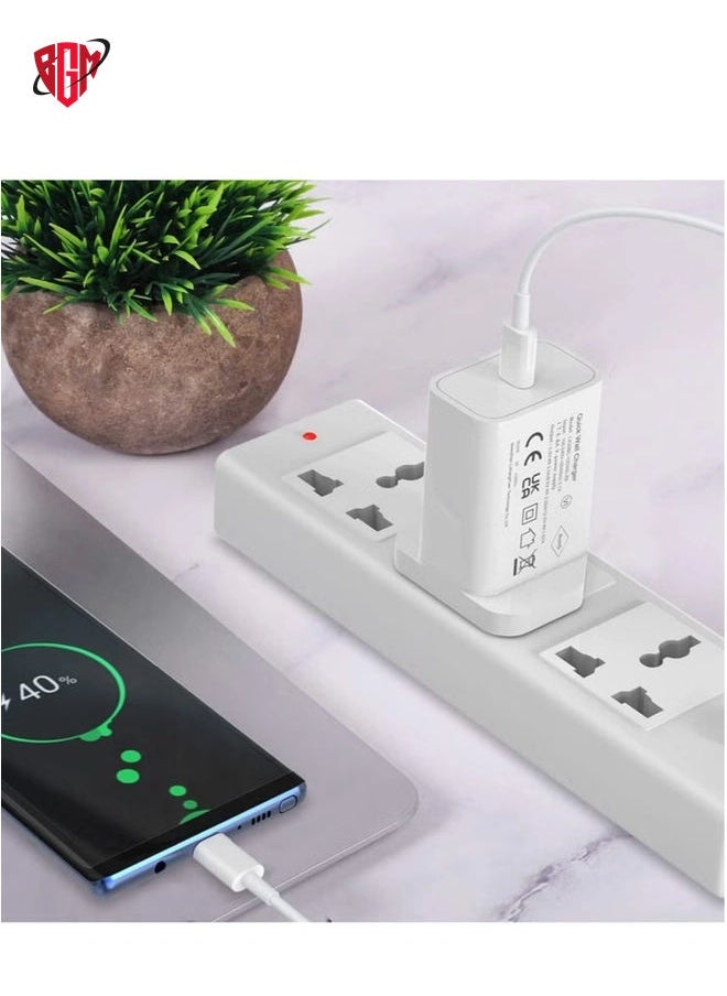 BGM - USB C Super Fast Charger, 25W PD Wall Charger Fast Charging for Samsung Galaxy S21/S21+/S21 Ultra/S20/S20+/S20 Ultra/Note 20/Note 20 Ultra/Note 10/Note10+, 3.3ft USB-C to USB-C Fast Charging Cable - Image 1