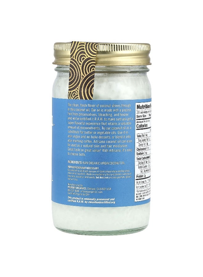 Artisana Artisana, Organics, Raw Virgin Coconut Oil, 14 fl oz (414 ml)  - Image 3