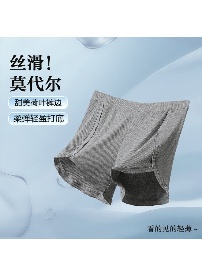 Red Bean Loose-Fitting Women'S Underwear For Outerwear, Vertical Stripe Slimming Sleep Pants, Anti-Exposure Safety Shorts - Image 2
