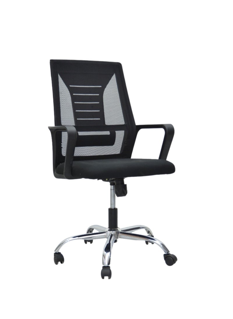 KARNAK Karnak Mesh Executive Office Home Chair 360° Swivel Ergonomic Adjustable Height, Computer Desk Chair Comfort Foam Chair with Armrests K-175CR Color Black  - Image 1