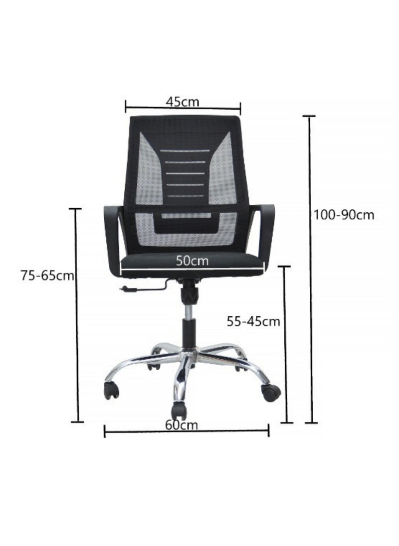 KARNAK Karnak Mesh Executive Office Home Chair 360° Swivel Ergonomic Adjustable Height, Computer Desk Chair Comfort Foam Chair with Armrests K-175CR Color Black  - Image 3