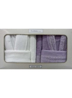 özdilek Fidelya Family Bathrobe Set Cream Lilac 