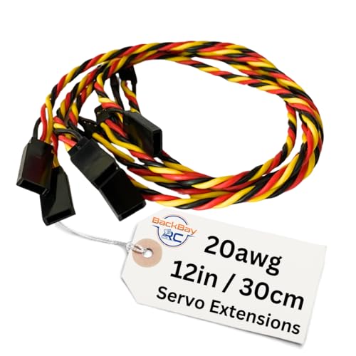 BackBay R/C BackBayRC 20awg Twisted Servo Extension Cable 100 Strands for RC Vehicles Drones EBikes 6 Lengths 5 Wires per Pack 30CM 12in 1ft - Image 1