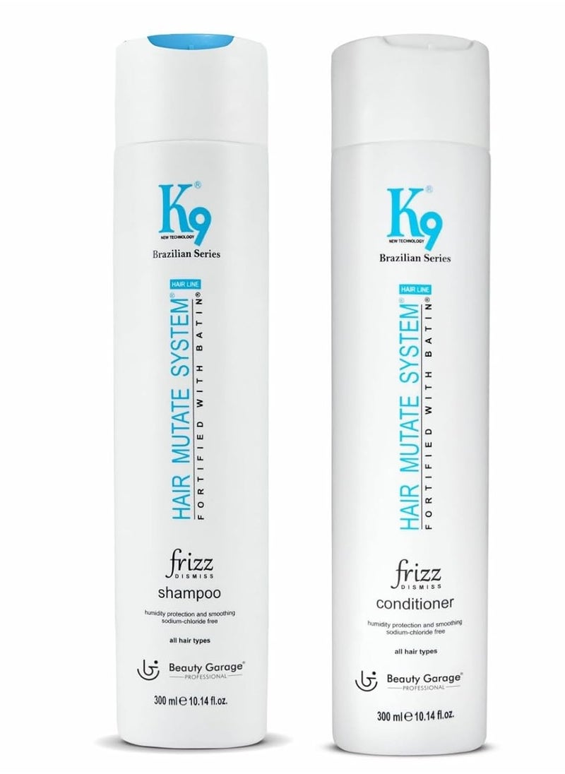 Beauty Garage K9 Frizz Dismiss Shampoo & Conditioner (300ml + 300ml) Pack of 2  - Image 1