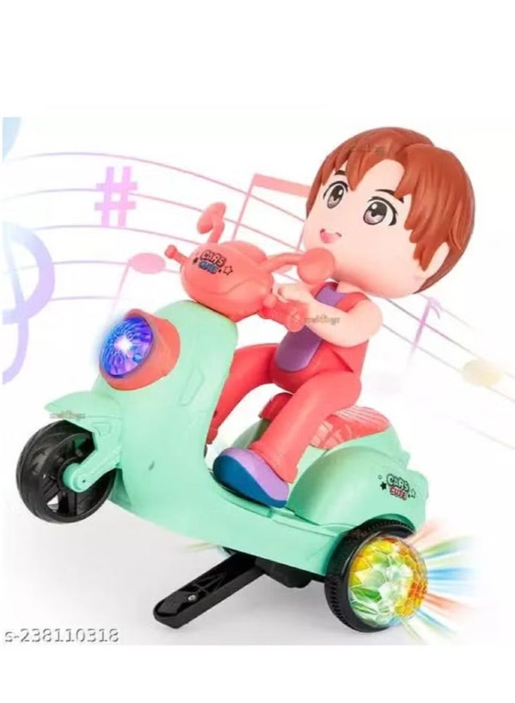 Dreamzon Stunt Tricycle Bump and Go Toy for Kids Battery Operated Musical Stunt Scooter with Lights & Sound - Image 1