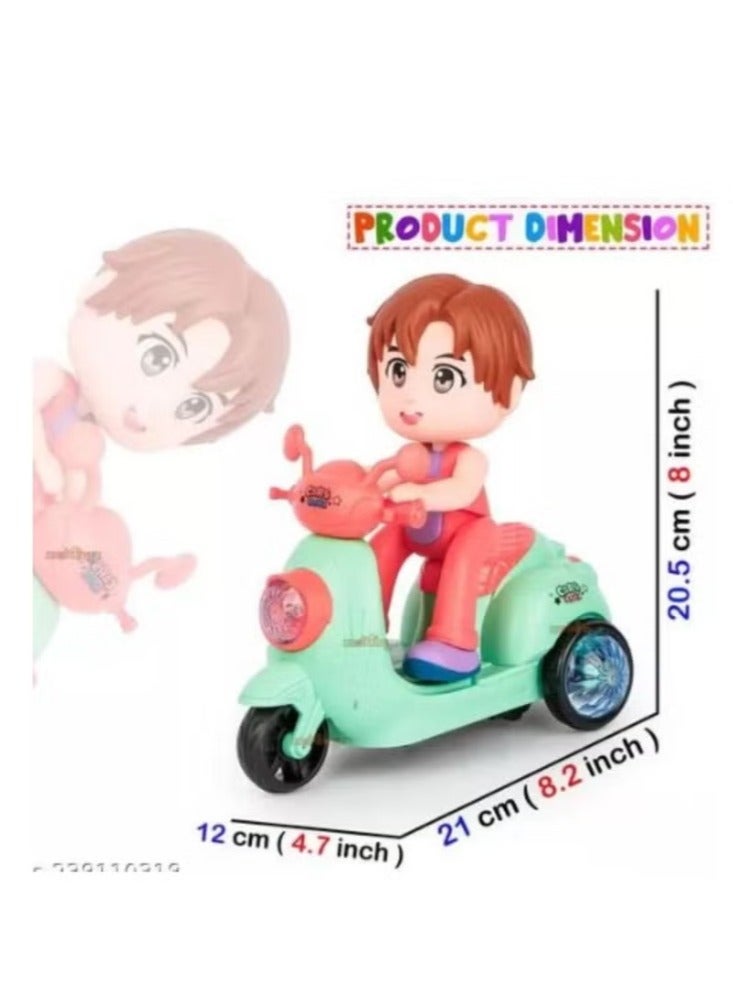 Dreamzon Stunt Tricycle Bump and Go Toy for Kids Battery Operated Musical Stunt Scooter with Lights & Sound - Image 3