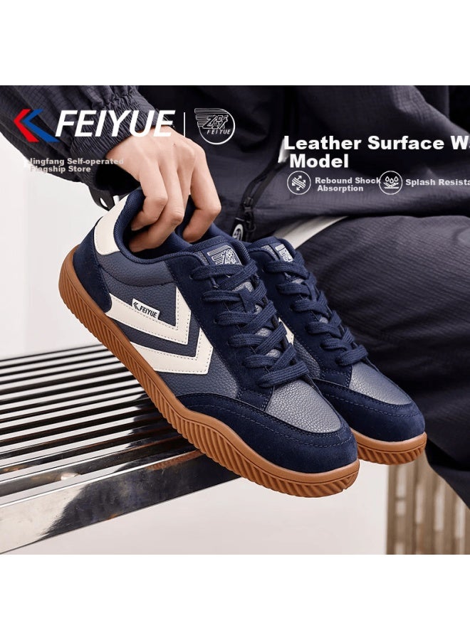 Feiyue Official Men's Derby Shoes Spring New Casual Sneakers Men Dark Blue Beige Size 39