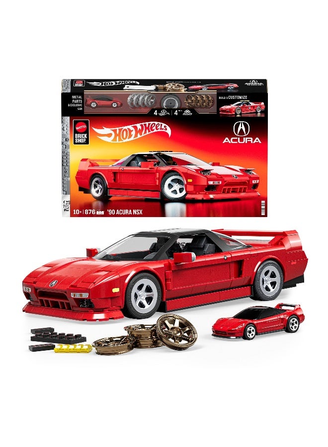 Hot Wheels مجموعة بناء ماتيل بريك شوب هوت ويلز ’90 أكورا NSX (1:16، 876 قطعة) - Image 2