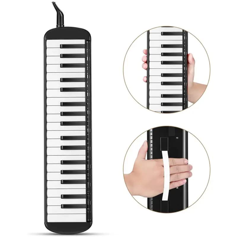 Belear 37 Key Piano Style Black Melodica Wind Musical Instrument with Mouth Piece and Black Carry Bag - Image 4