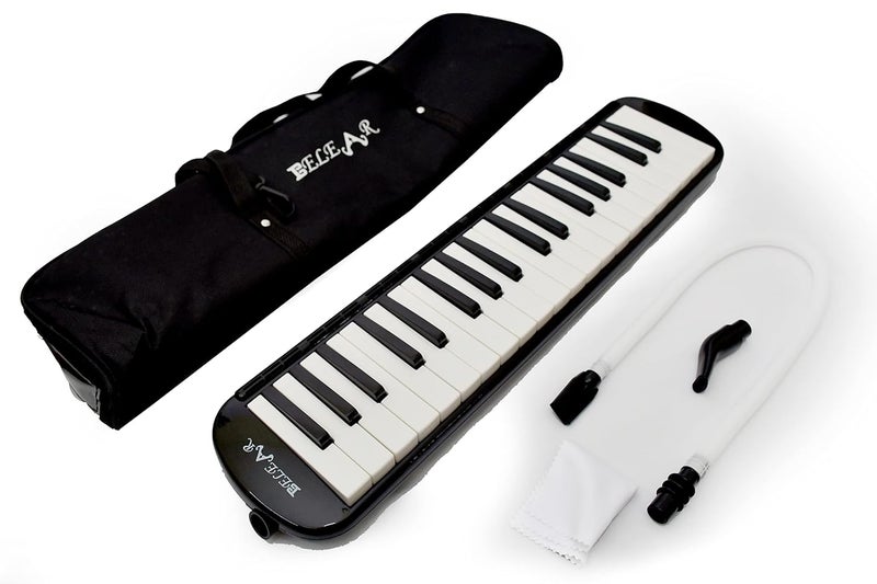 Belear 37 Key Piano Style Black Melodica Wind Musical Instrument with Mouth Piece and Black Carry Bag - Image 2