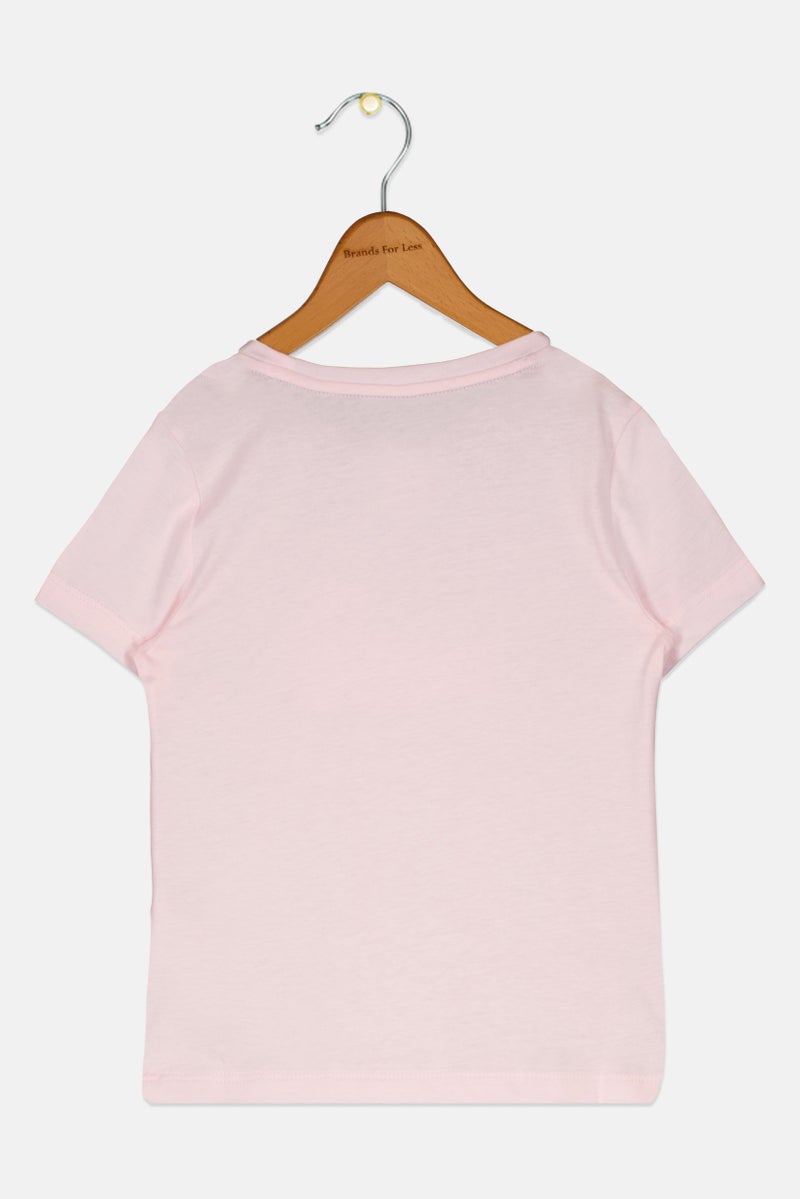 PUMA Kids Girl Sportswear Fit Short Sleeves Brand Logo Top, Light Pink - Image 2