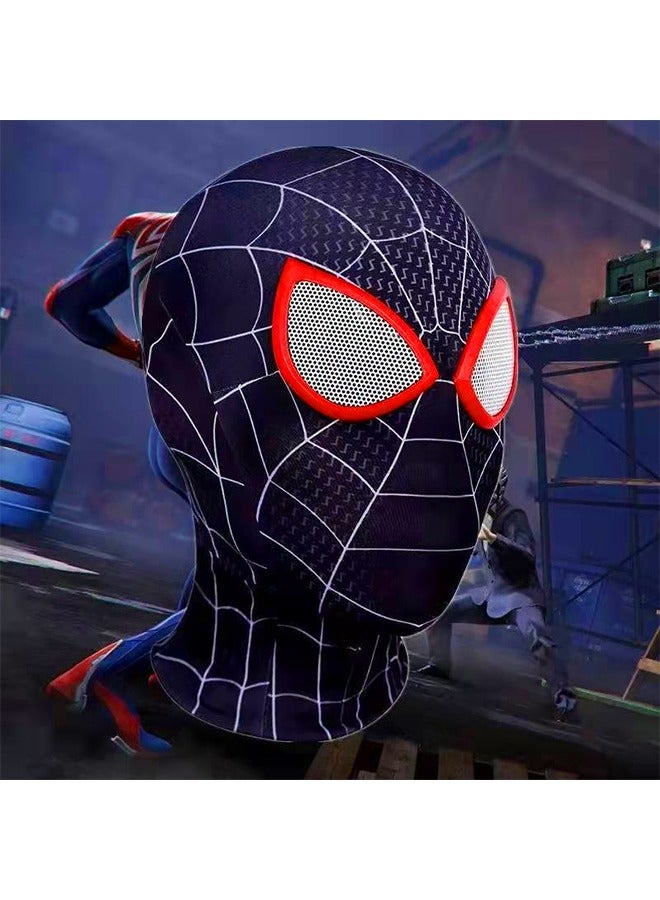 Miles Spider Masks,Superhero Masks Cosplay Costumes Mask,Black Spider Hero Mask,Classic Character Mask Dress Up for Adult and Kids  - Image 1