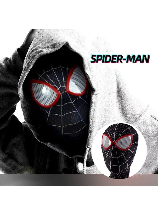 Miles Spider Masks,Superhero Masks Cosplay Costumes Mask,Black Spider Hero Mask,Classic Character Mask Dress Up for Adult and Kids  - Image 3