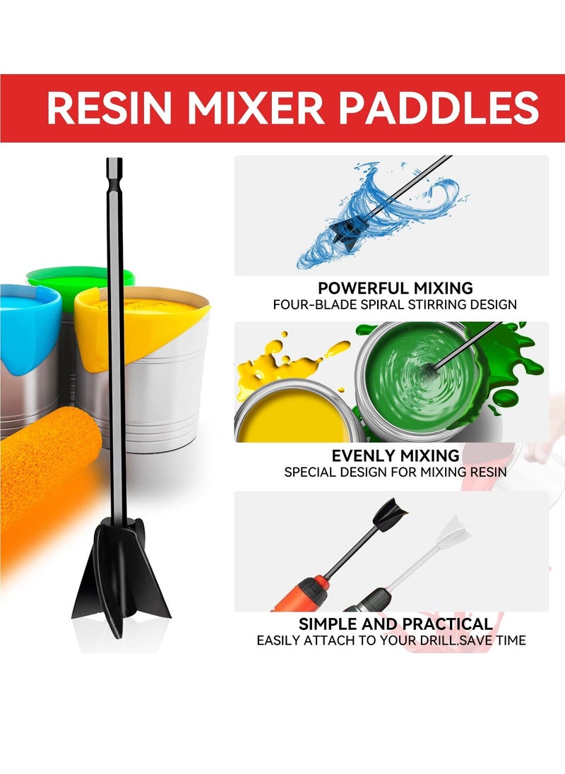 SYOSI - Resin Mixer Paddles, epoxy mixer-Reusable Paint Mixer- Paint Stirrer Drill Attachment for Resin(4pack) - Image 1