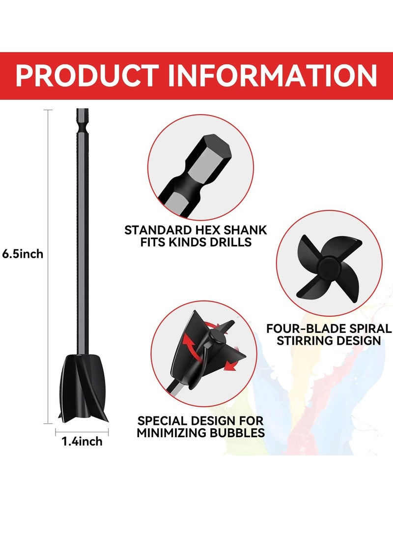 SYOSI - Resin Mixer Paddles, epoxy mixer-Reusable Paint Mixer- Paint Stirrer Drill Attachment for Resin(4pack) - Image 1