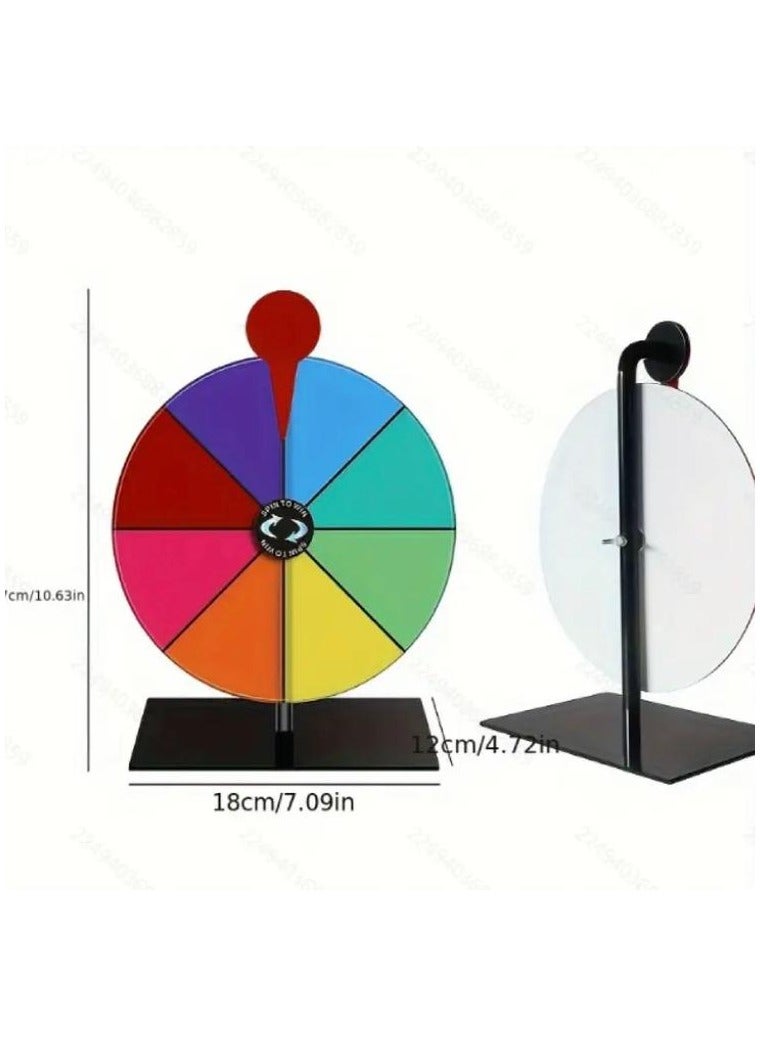 فيرونا عجلة جوائز دوارة 18 سم مع 8 فتحات ملونة ذات جودة عالية، عجلة حامل قاعدة، عجلة الجوائز القابلة للمسح الجاف مثالية للكرنفالات والحفلات التجارية - Image 2