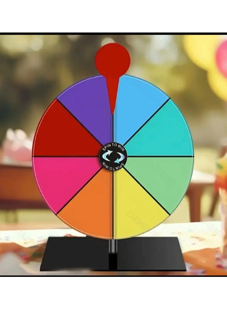 فيرونا عجلة جوائز دوارة 18 سم مع 8 فتحات ملونة ذات جودة عالية، عجلة حامل قاعدة، عجلة الجوائز القابلة للمسح الجاف مثالية للكرنفالات والحفلات التجارية - Image 3