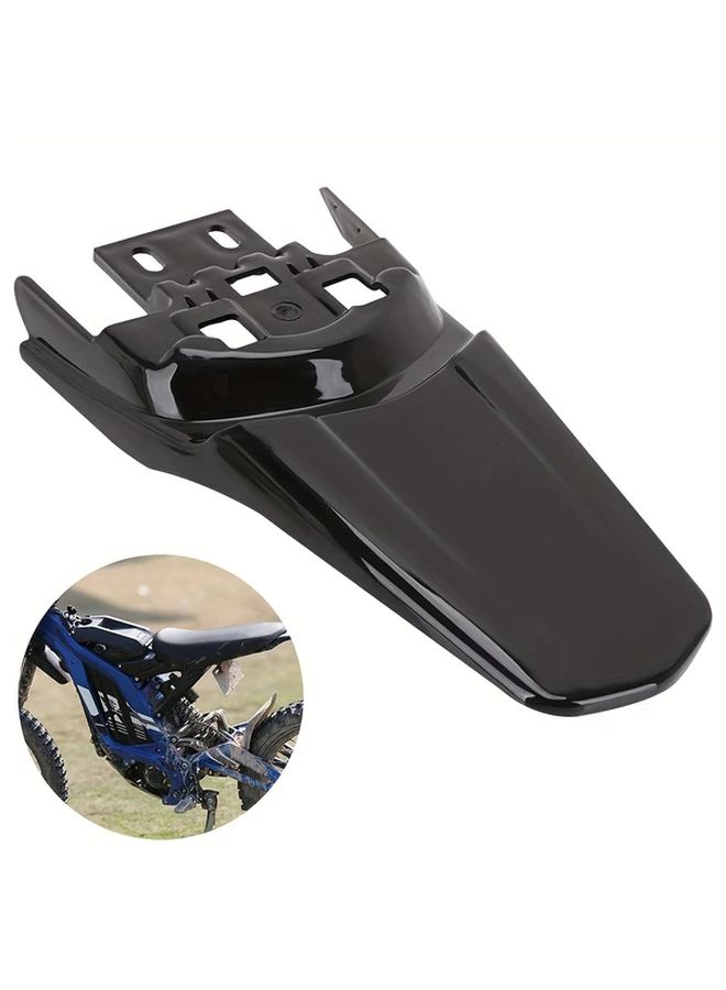Black Rear Fender Mudguard for Electric Dirt Bike Durable Polypropylene Aerodynamic Design with Mounting Brackets - Image 1