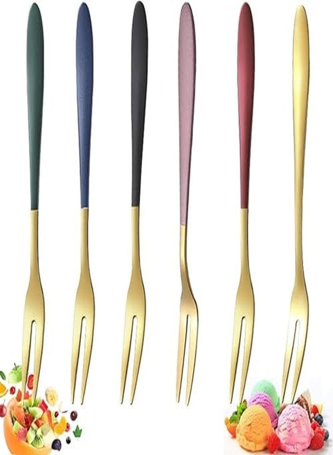 FIKKANI Dessert Forks, Fruit Fork|Stainless Steel Cake Fork| Table Forks for Salad| Cocktail Coffee |Wedding| Party Bar Cutlery (4) - Image 2