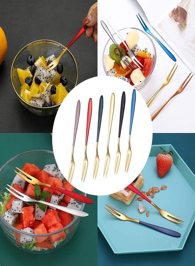 FIKKANI Dessert Forks, Fruit Fork|Stainless Steel Cake Fork| Table Forks for Salad| Cocktail Coffee |Wedding| Party Bar Cutlery (4) - Image 3