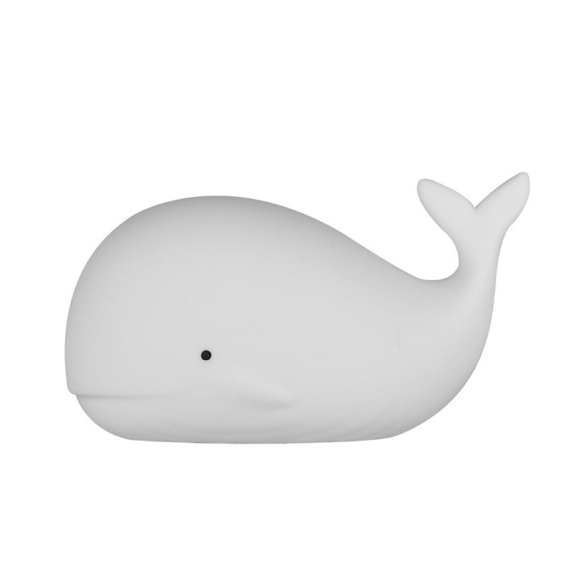 Whale Shape Lamp: White Soft Silicone Design - Gentle Eye-protection Light USB Charging Night Light for Baby Bedroom Bedside Breastfeeding - Image 1