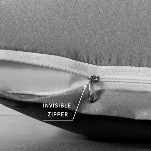 NookZuzu 2 Pack Microfiber King Zipper Pillowcases, Soft Comfortable Not Shrink Dark Gray Pillow Case, Breathable Pillow Cases Set of 2 (20x36 Inches) - Image 3
