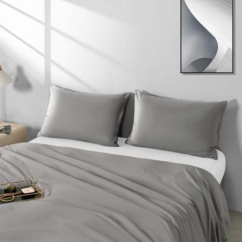 NookZuzu 2 Pack Microfiber King Zipper Pillowcases, Soft Comfortable Not Shrink Dark Gray Pillow Case, Breathable Pillow Cases Set of 2 (20x36 Inches) - Image 1