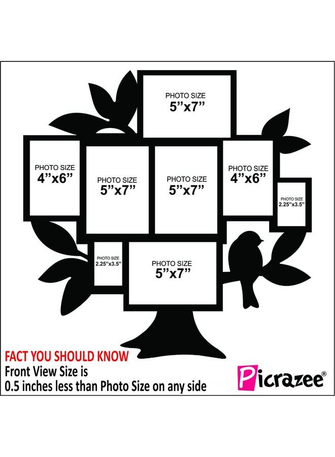 PICRAZEE إطار صور جدارية من MDF من بيكرازي لعدة صور في إطار واحد إطار صور عائلية ديكور جداري لغرفة المعيشة وغرفة النوم والهدايا (D7-شجرة العائلة) - Image 4