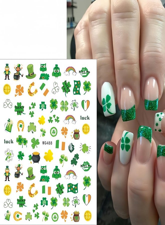 BYJKYEN 7 Sheets St. Patrick's Day Nail Stickers for Nail Art, 3D Self-Adhesive Shamrock Nail Decals Green Clover Irish Nail Art Design Stickers Charms for Women Girls Nail DIY Decoration Accessories - Image 5