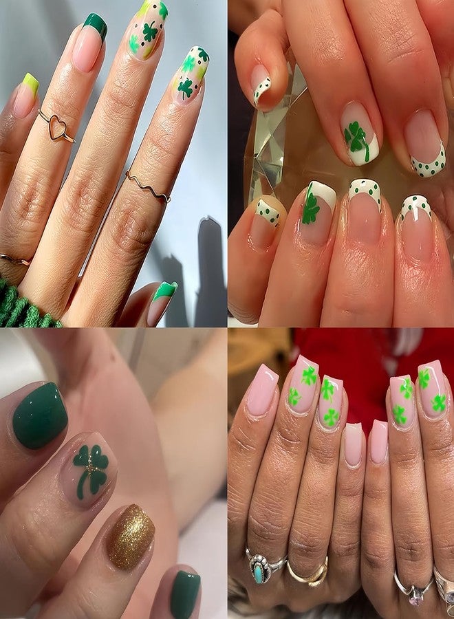 BYJKYEN 7 Sheets St. Patrick's Day Nail Stickers for Nail Art, 3D Self-Adhesive Shamrock Nail Decals Green Clover Irish Nail Art Design Stickers Charms for Women Girls Nail DIY Decoration Accessories - Image 2