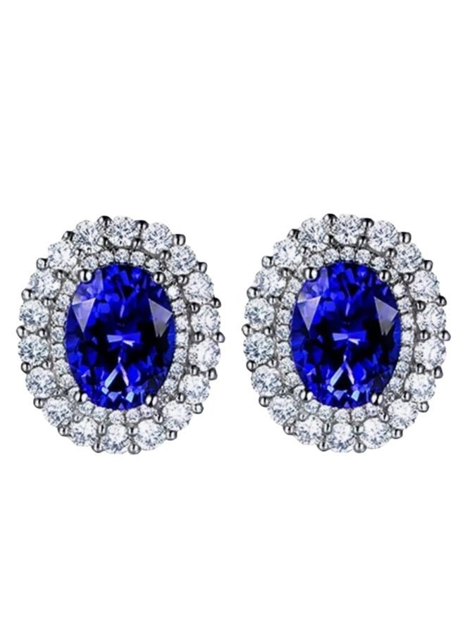 KUYING Inlaid Diamond Gemston Crystal Earrings With Hooks And Studs