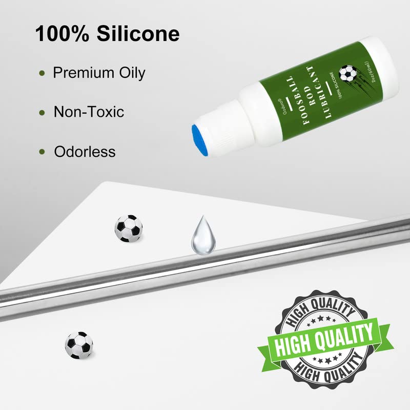 Godora 100% Pure Silicone Foosball Rod Lubricant for Sports Arcade Soccer Game Accessories, Foosball Rod Lubricant with Dauber Top Applicator, Easy-to-use Silicone Oil for Soccer Table Pole Accessories - Image 2