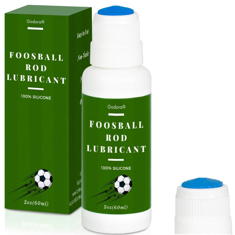 Godora 100% Pure Silicone Foosball Rod Lubricant for Sports Arcade Soccer Game Accessories, Foosball Rod Lubricant with Dauber Top Applicator, Easy-to-use Silicone Oil for Soccer Table Pole Accessories - Image 1