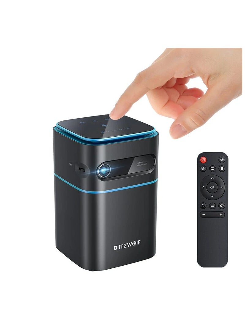 BW-VT2 Mini WiFi Projector – Portable Bluetooth Home Theater with Built-in Android 9.0, DLP Technology, 1080P Support, and Rechargeable Battery