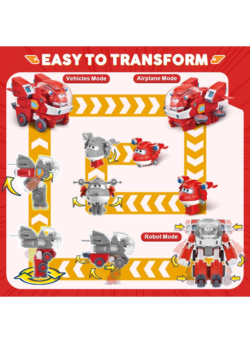 SUPER WINGS Super Wings Toys, 7 Inch Jett's Super Mecha Transforming Robot, Transforming from Toy Plane to Robot just 14 Steps, Action Figures Toy for Kids Ages 3 and Up, Gifts for Boys and Girls  - Image 3