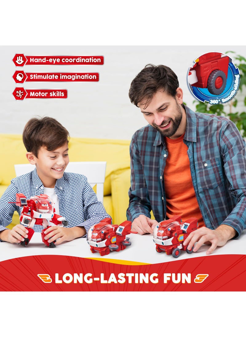 SUPER WINGS Super Wings Toys, 7 Inch Jett's Super Mecha Transforming Robot, Transforming from Toy Plane to Robot just 14 Steps, Action Figures Toy for Kids Ages 3 and Up, Gifts for Boys and Girls  - Image 5
