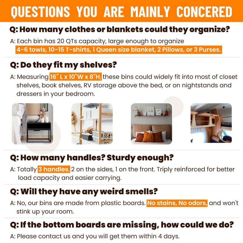 Criusia صناديق تنظيم خزانة Criusia 4 عبوات - منظم رف خزانة كبير بمقابض - قماش شبه منحرف لتنظيم المنزل وسلال تخزين لتنظيم الملابس، لعبة، بطانية، منشفة، قبعات - Image 3