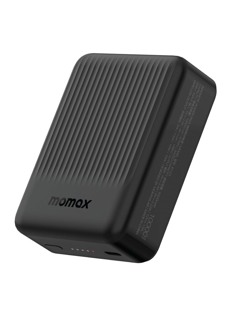 Momax - Momax Q.Mag Minimal 10000mAh MagSafe Power Bank PD Fast Charging and Wireless Charging 15W - Black - Image 1