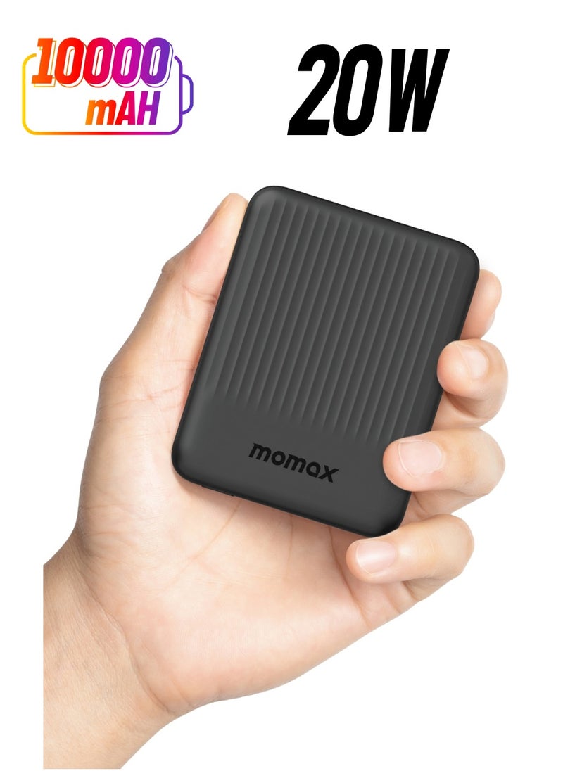 Momax - Momax Q.Mag Minimal 10000mAh MagSafe Power Bank PD Fast Charging and Wireless Charging 15W - Black - Image 1