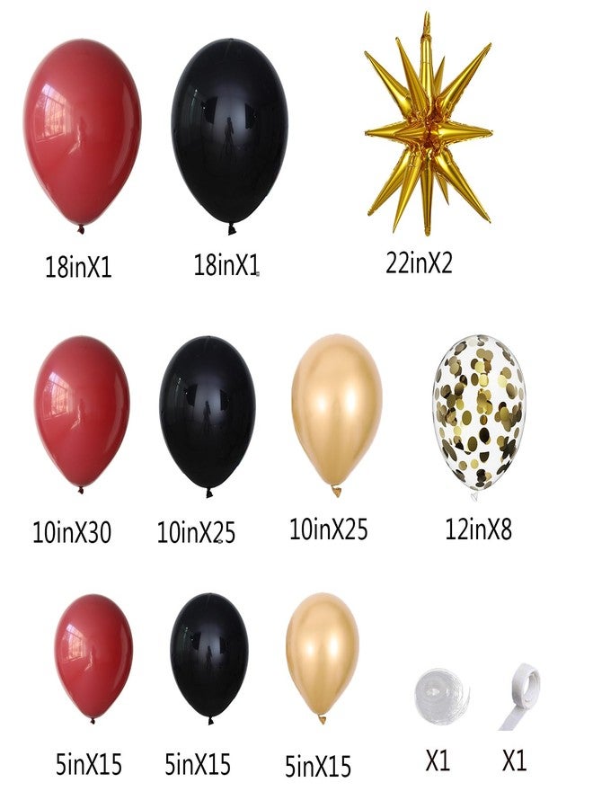 UAEYW 139Pcs Burgundy and Gold Balloon Arch Garland Kit for Graduation Party Decorations,Maroon Black Metallic Gold Confetti Balloons for Class of 2026 Congrats Grad Celebrations Birthday Supplies - Image 2