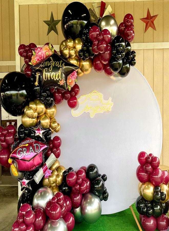 UAEYW 139Pcs Burgundy and Gold Balloon Arch Garland Kit for Graduation Party Decorations,Maroon Black Metallic Gold Confetti Balloons for Class of 2026 Congrats Grad Celebrations Birthday Supplies - Image 5