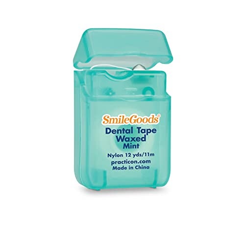 Practicon SmileGoods Mint Waxed 12 Yard Dental Tape, Shred Resistant Nylon Tape Floss, Mini Sample Size Floss for Giveaways, Travel, Kids, Adults, Patients, Bulk 72 Pack - Image 3