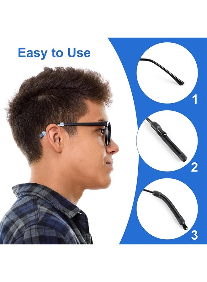 8 Pairs Glasses Ear Cushion Eyeglasses Temple Tips Sleeve Retainer Anti-Slip Spectacle Arm Grips Soft Silicone Elastic Comfort for Eyeglasses Sunglasses Reading Glasses Accessories Black White Grey Brown - Image 5