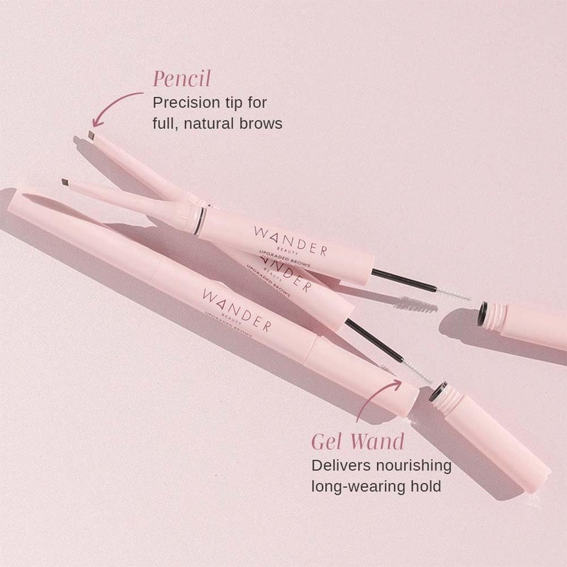 Wander Beauty Upgraded Brow Pencil & Gel Duo - Taupe - 2-in-1 Brow Makeup with Castor Oil, Peptides, Panthenol - Dual-Sided Filler, Definer & Lifter for Fuller Brows - 0.05 fl oz - Image 2
