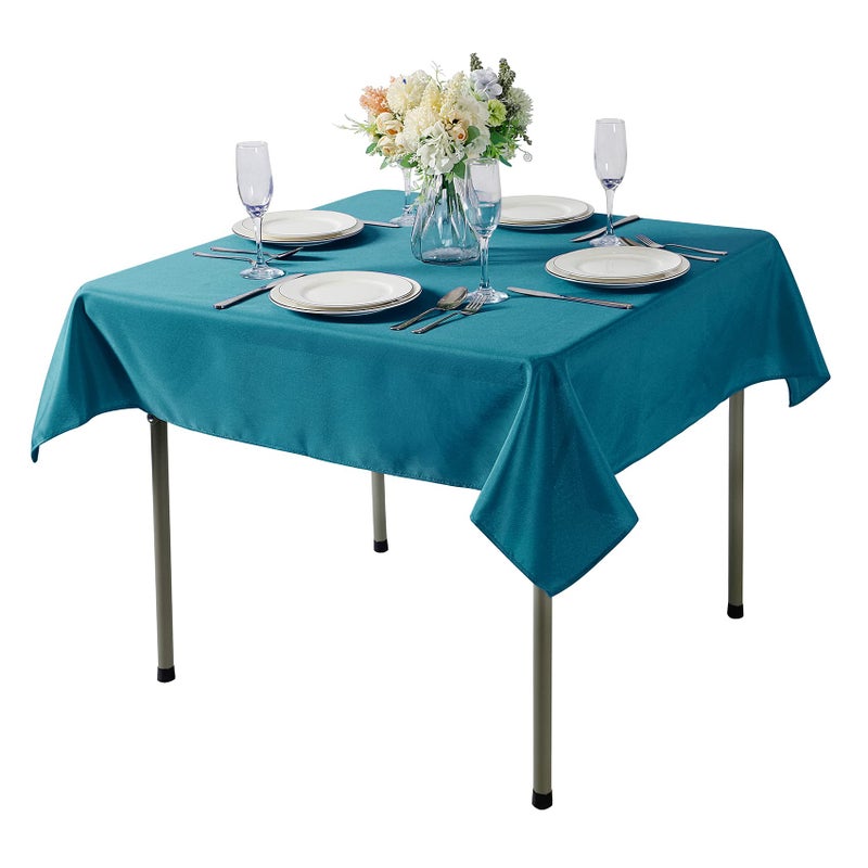 Cupuamon Rectangle Tablecloth 90x156 inch Washable Polyester Fabric Table Cloth for Wedding Party Dining Banquet Decoration(90x156  Caribbean Blue) - Image 1