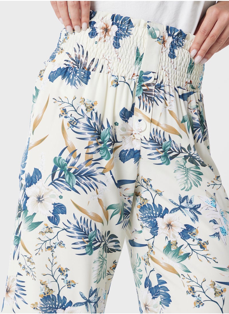 ELLA - Tropical Print Pants - Image 1