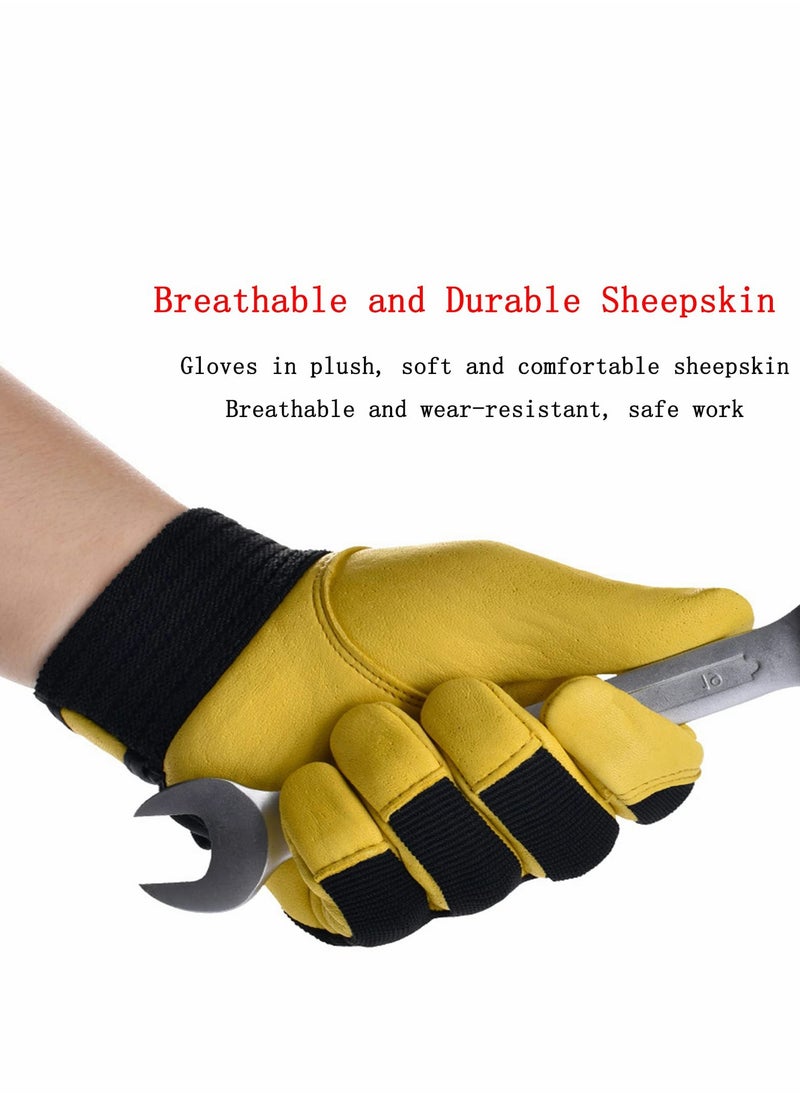 Excefore - Work Gloves Men Women, Utility Light Duty for Gardening Warehouse Job Home Improvement Car Repair, Yellow - Image 1