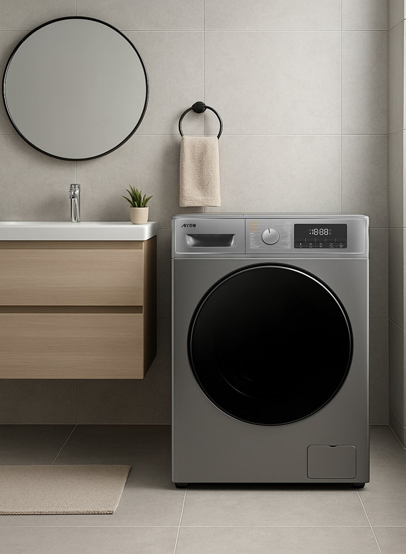 Arrow Automatic front-loading washing machine - 12 kg - 15 programs - 100% drying - with extra rinse and delay wash feature - smart spray feature for cleaner washing and steam washing and wrinkle removal feature - 1950 watts - Gray - RO-13FWDTS - Image 2